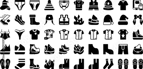 Wear Icon Set Isolated Silhouette Solid Icons With Vector  Icon  Symbol  Wear  Coronavirus  Outline  Line Infographic Simple Vector Illustration