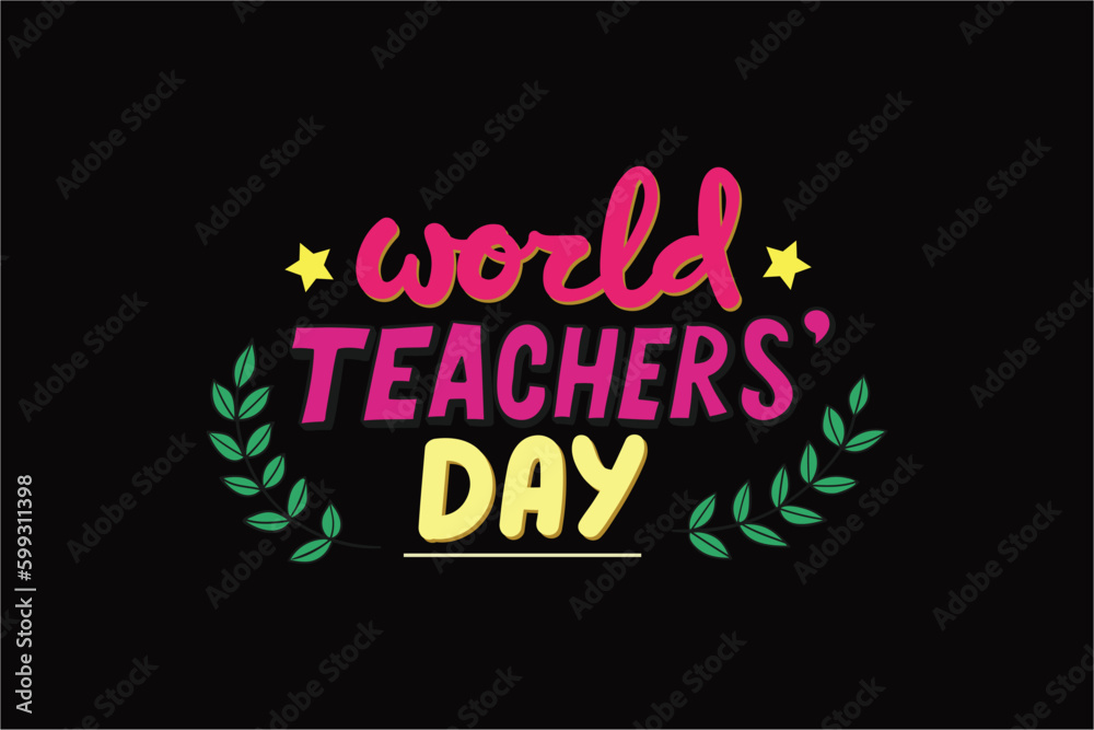 world TEACHER,S DAY Typography T shirt Design