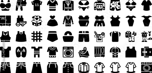 Cloth Icon Set Isolated Silhouette Solid Icons With Line, Icon, Vector, Clothes, Clothing, Sign, Set Infographic Simple Vector Illustration