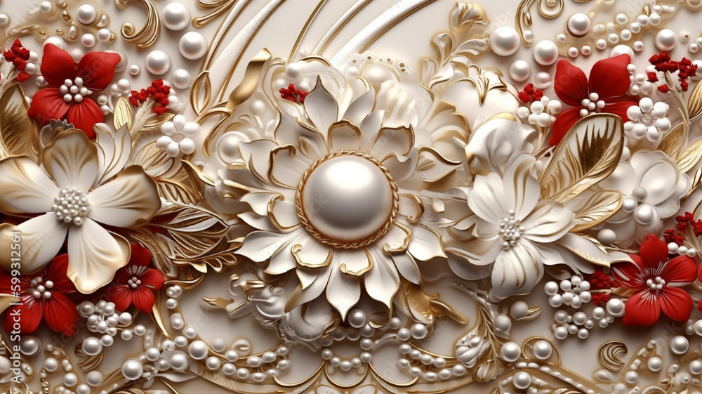Jewelry background with luxury colorful flowers ai generative Jewelry background with luxury colorful flowers ai generative