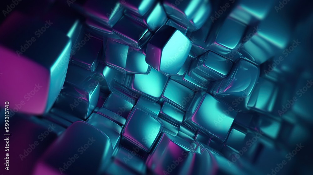 Modern digital abstract 3D background. Can be used in the description of technological processes, science, education. Copy space. Based on Generative AI Modern digital abstract 3D background. Can be used in the description of technological processes, science, education. Copy space. Based on Generative AI