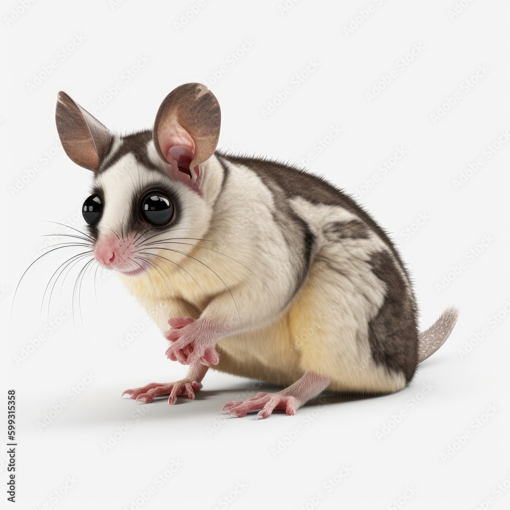 Obraz premium sugar glider, pet, animal, kitten, isolated, dog, white, feline, sphynx, breed, domestic, funny, studio, portrait, puppy, animals, hairless, pedigreed, rex, cornish rex, mammal, white background, cute
