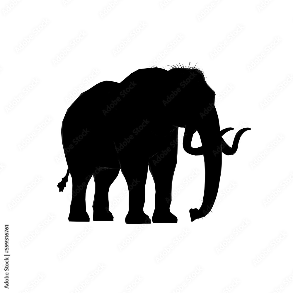 Fototapeta premium silhouette nera di elefante su quattro zampe