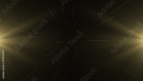 Yellow Lights And Particles Background
