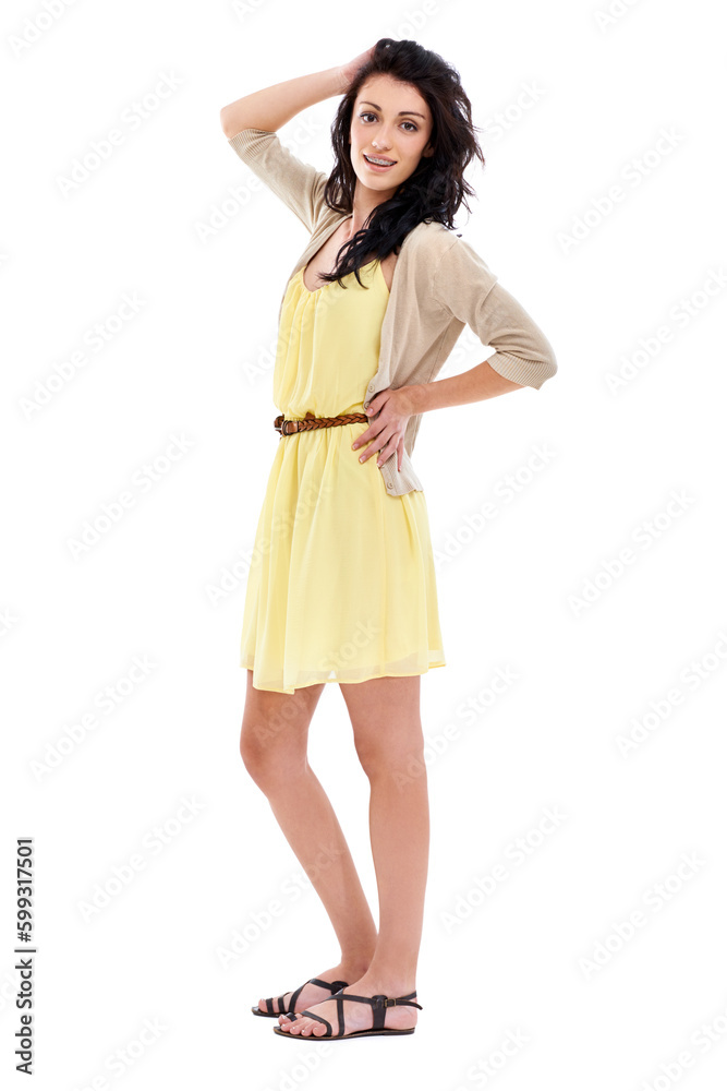 Confident and in control. A beautiful young woman against a white background. Confident and in control. A beautiful young woman against a white background.