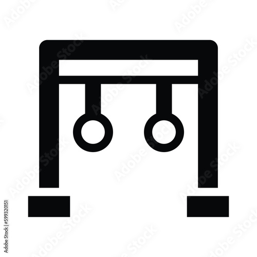 gymnastic rings glyph icon illustration vector graphic