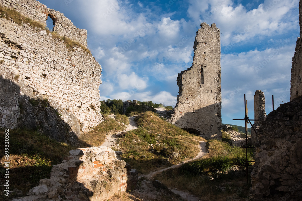 Abandoned ruins of medieval Plavecky castle in Slovakia