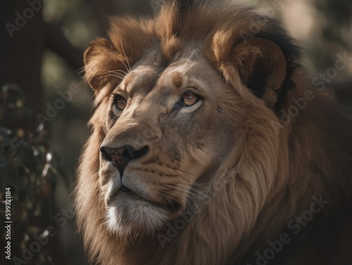 Stunning Lion Portrait  Majesty of Nature AI Generated Generative AI