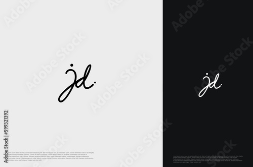 Initial Letter JD Logo monogram typography for business name. Vector logo inspiration