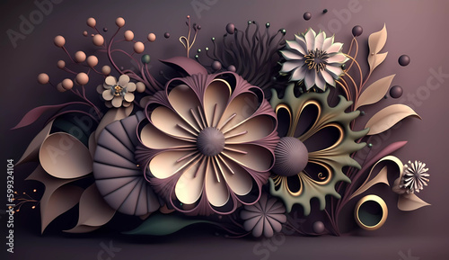 Abstract floral geometric background illustration
