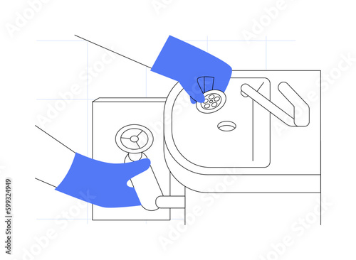 Sinks and toilets installation abstract concept vector illustration.
