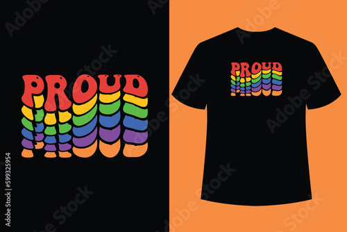 PRIDE DAY WAVY RETRO typography t-shirt design