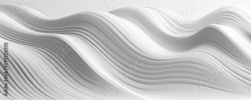  Abstract White wavy sculpted Horizontal background, wave of 3d white liquid flow of marble. Liquid flow texture. Fluid art Abtract-themed, photorealistic illustrations in JPG. generative Ai