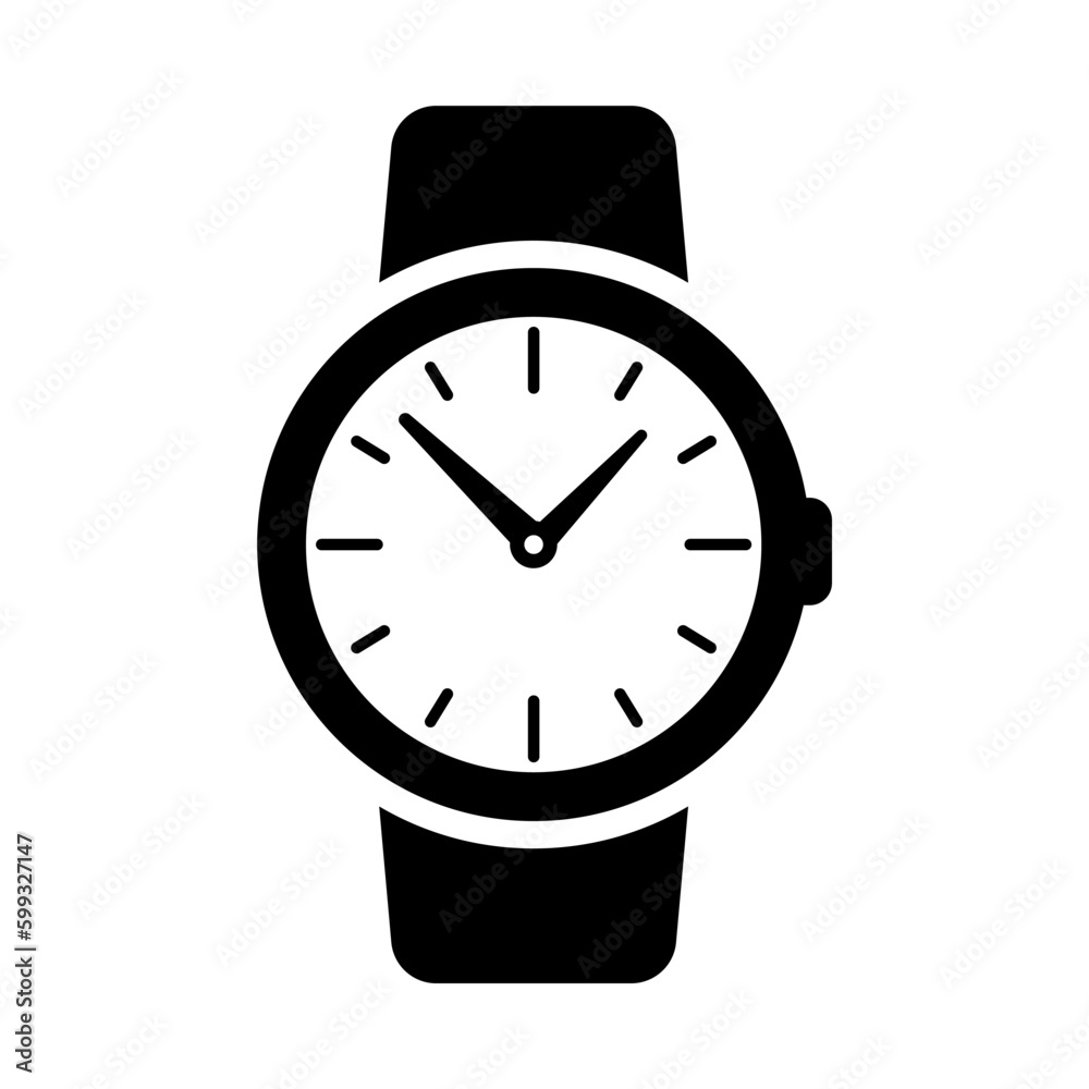Wrist watch icon, wristwatch symbol, watch simple black style sign for apps and website, vector illustration. Wrist watch icon, wristwatch symbol, watch simple black style sign for apps and website, vector illustration.