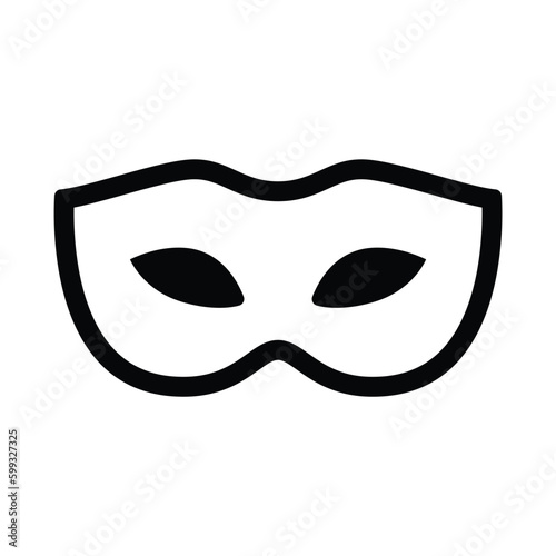 Thief mask in line style icon, eye mask symbol, Masquerade costume simple black style sign for apps and website, vector illustration.