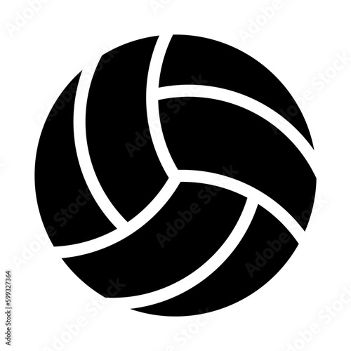 Volleyball ball in flat style icon, volley ball symbol, simple black style sign for sports apps and websites, vector illustration.