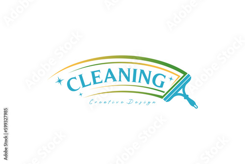modern cleaning icon for cleaning service logo design