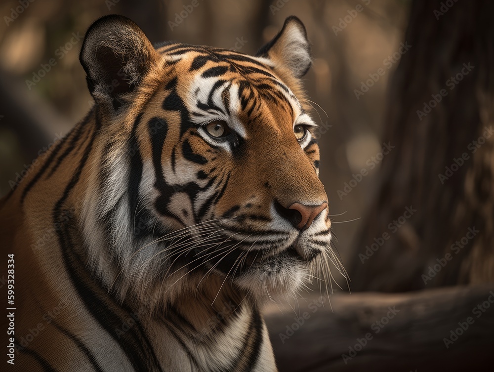 Bengal Tiger Majesty: Stunning Shot! AI Generated