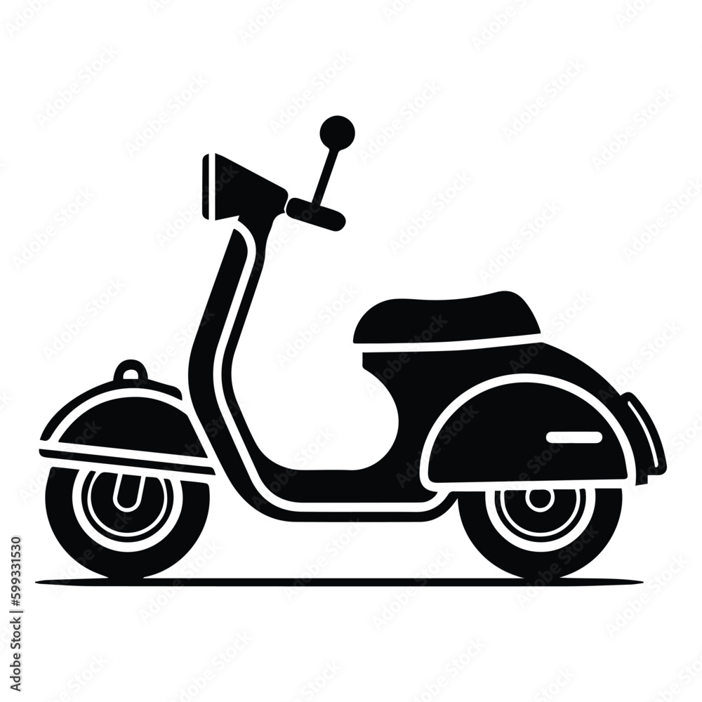 Scooter Flat Icon Isolated On White Background Scooter Flat Icon Isolated On White Background