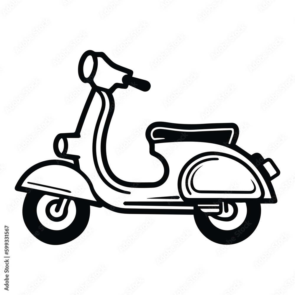 Scooter Flat Icon Isolated On White Background Scooter Flat Icon Isolated On White Background