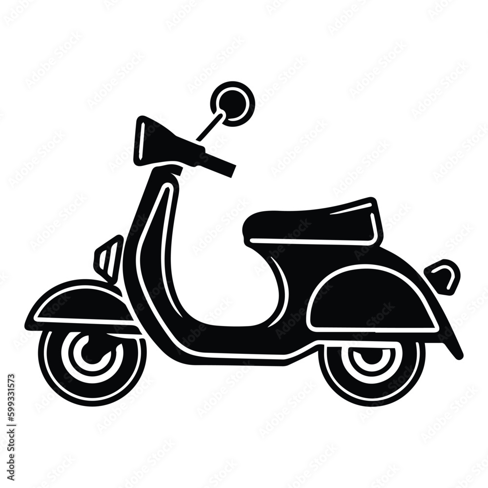 Scooter Flat Icon Isolated On White Background Scooter Flat Icon Isolated On White Background