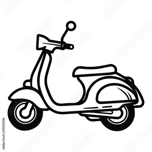 Scooter Flat Icon Isolated On White Background
