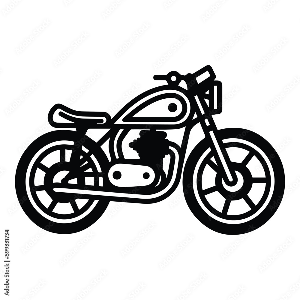 Fototapeta premium Motorcycle Flat Icon Isolated On White Background