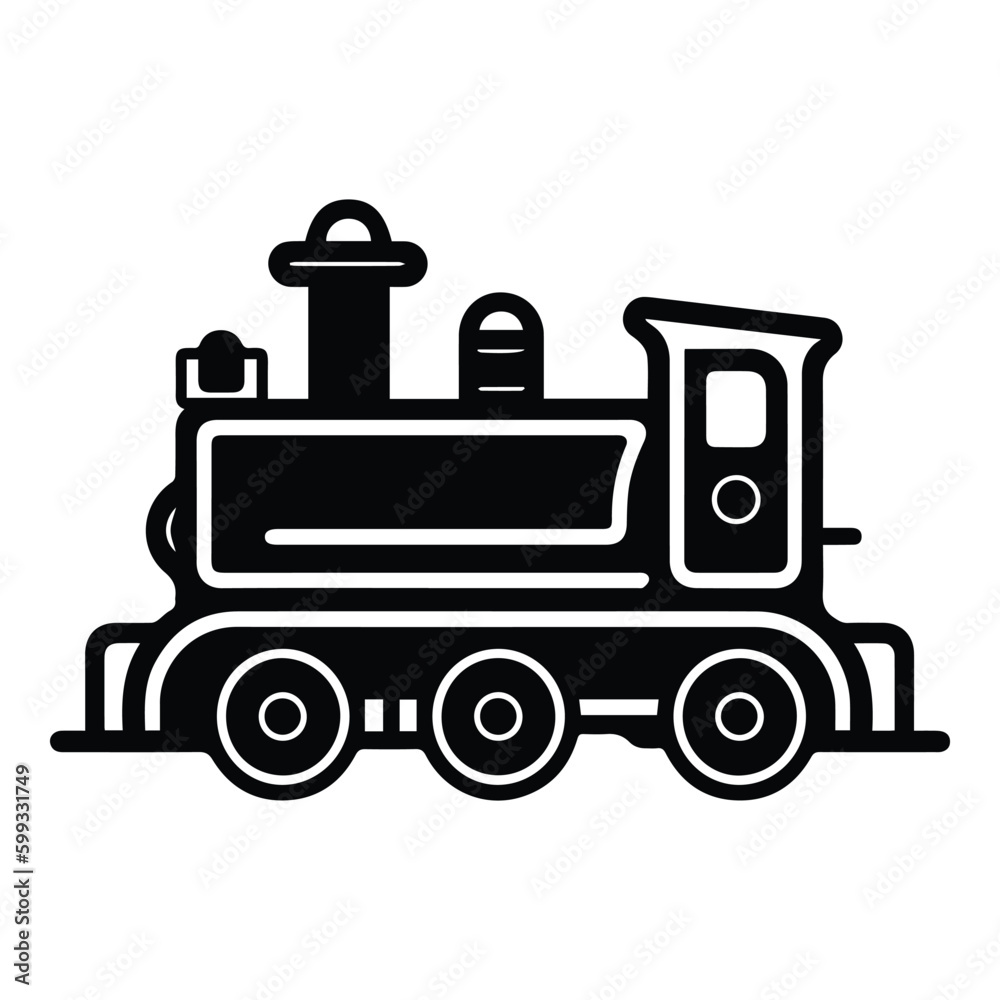 Locomotive Flat Icon Isolated On White Background