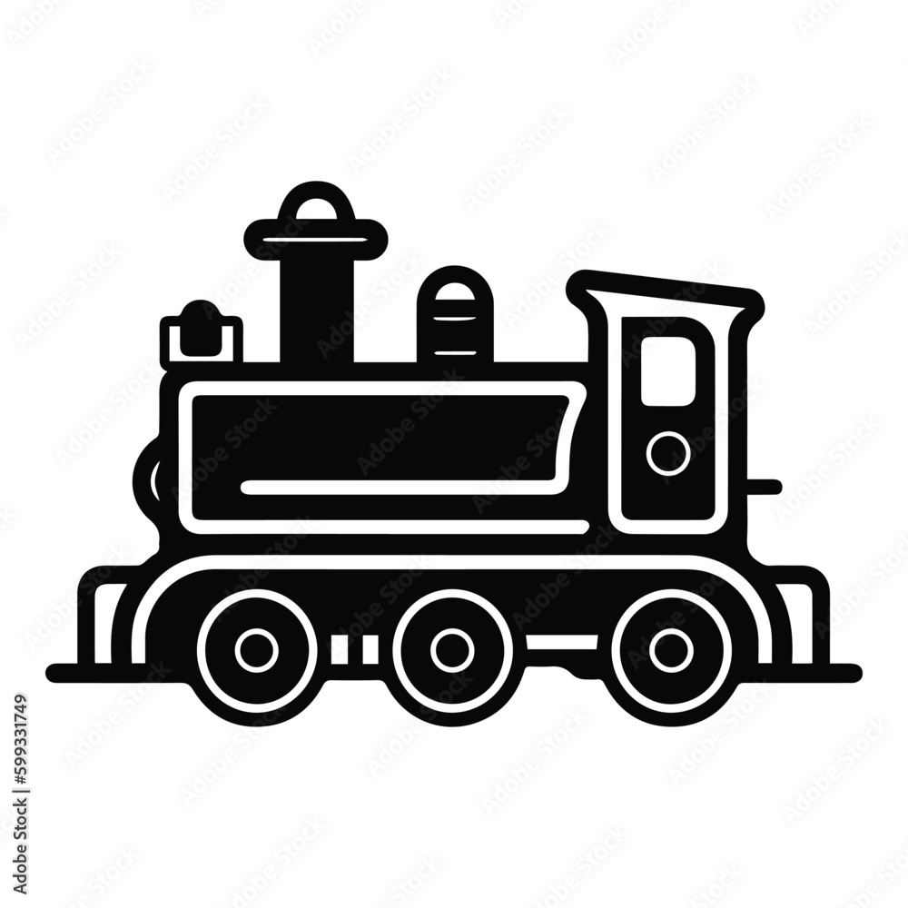 Locomotive Flat Icon Isolated On White Background Locomotive Flat Icon Isolated On White Background