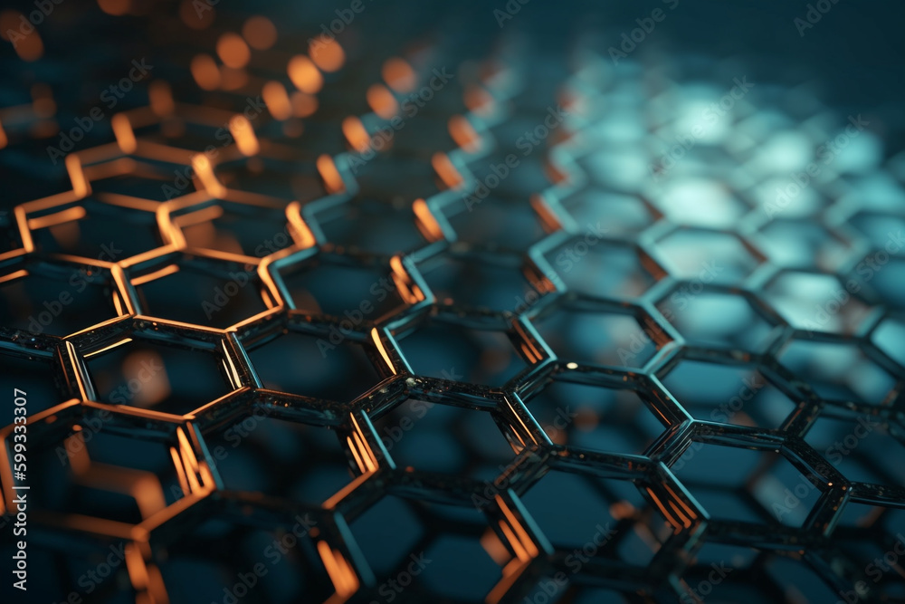 close up of hexagons tech background ai generative close up of hexagons tech background ai generative