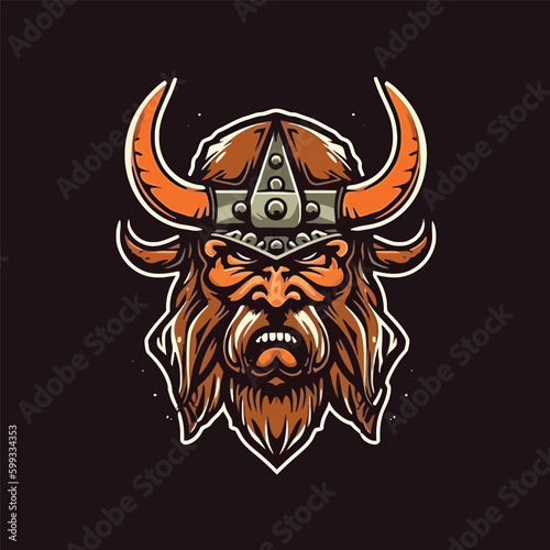 Vector Graphic of Viking God Odin in Helmet