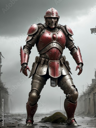 Robot cyborg posing