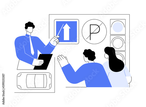 Learn traffic rules abstract concept vector illustration.