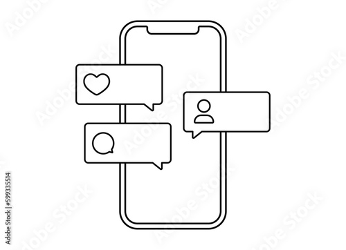 スマホアイコン いいね コメント フォロワー ベクターイラスト