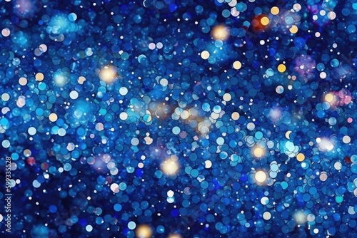 Bokeh blue background with sparkles