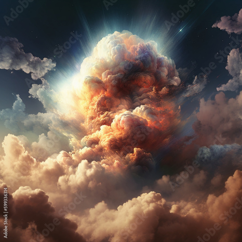 sky with clouds - Generated by Artificial Intelligence