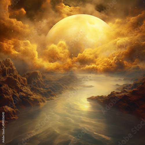 sunset over the sea - Generated by Artificial Intelligence