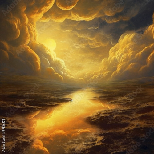 sunset over the sea - Generated by Artificial Intelligence