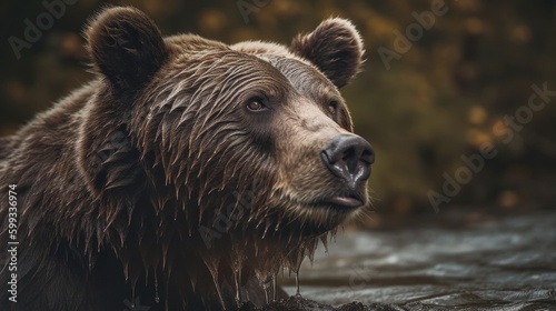 Captivating Wild Bear Encounter - AI Generated Generative AI