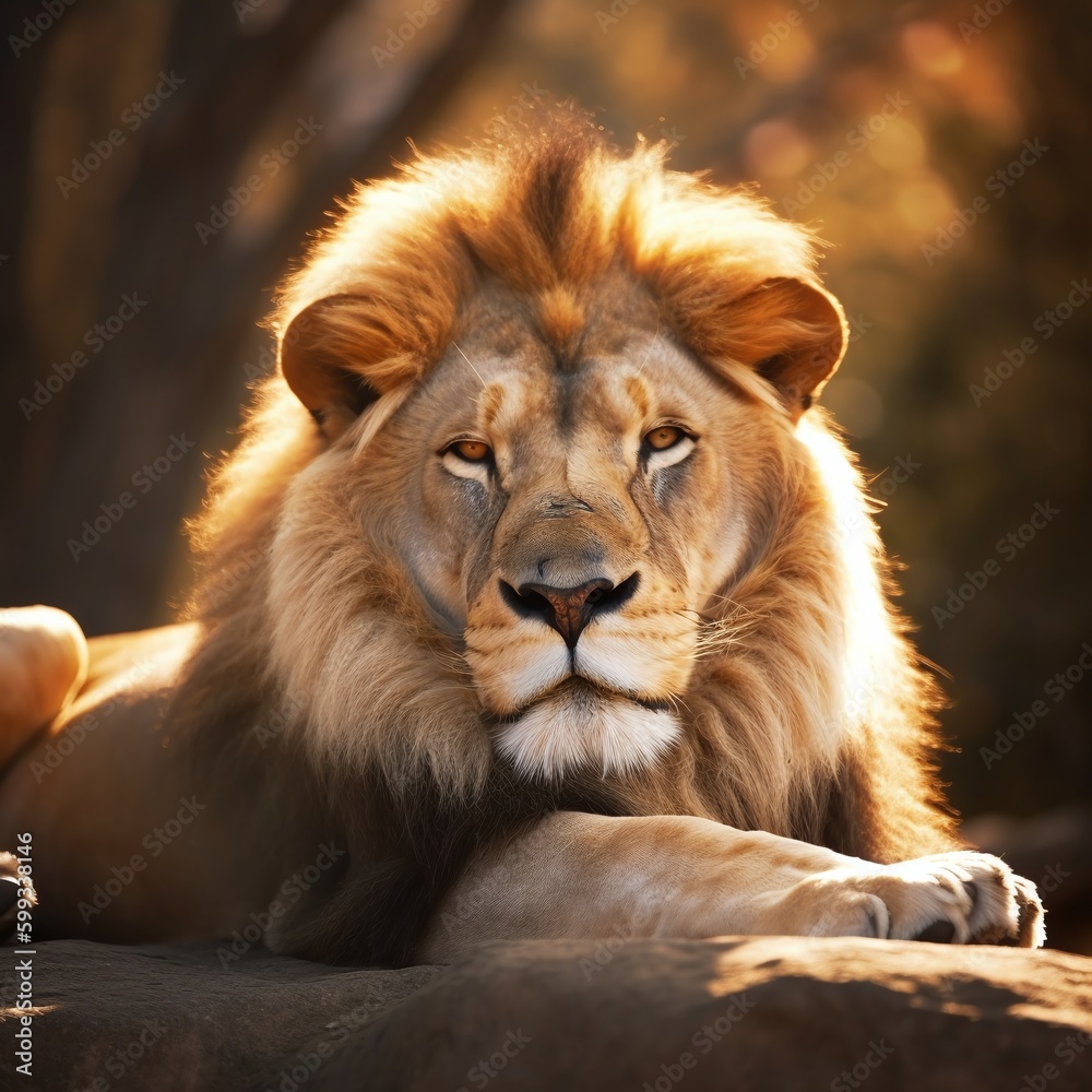 Obraz premium A lion in the sun