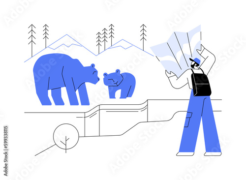 National parks creation abstract concept vector illustration.
