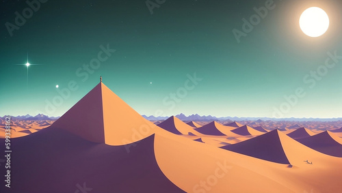 Desert landscape, generative AI