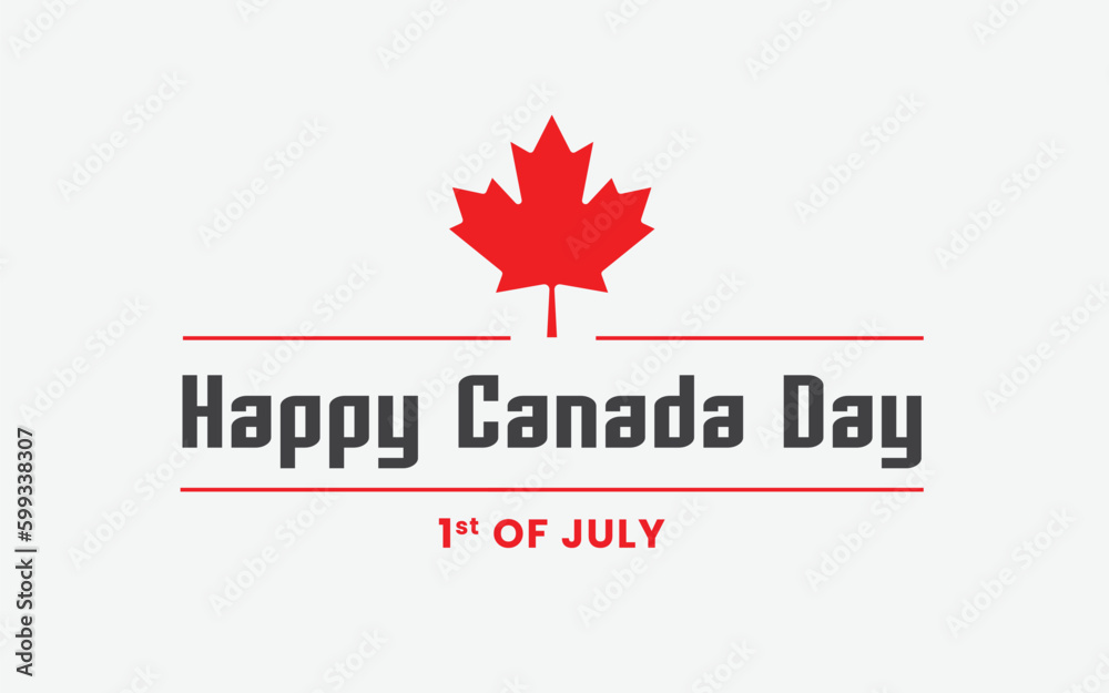 Happy Canada day greeting card, banner, vector illustration. Happy Canada day 1st july 