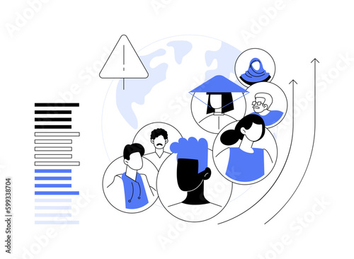 Overpopulation abstract concept vector illustration.