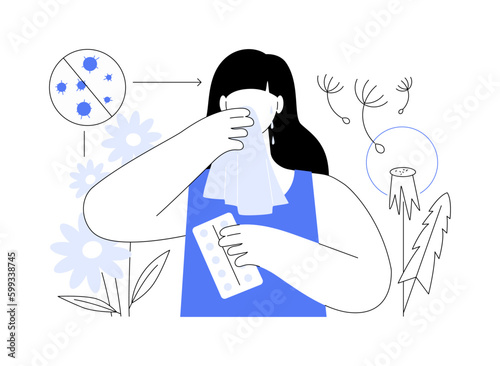 Seasonal allergy abstract concept vector illustration.