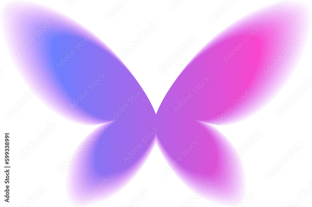 Y2k gradient butterfly. Holographic soft aura. Blurred aesthetic shape. Y2k gradient butterfly. Holographic soft aura. Blurred aesthetic shape.