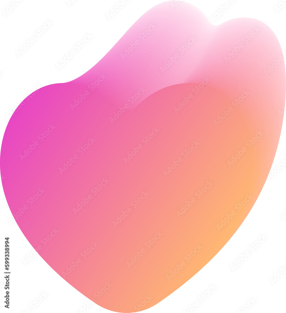 Y2k gradient heart. Holographic soft aura. Blurred aesthetic shape.