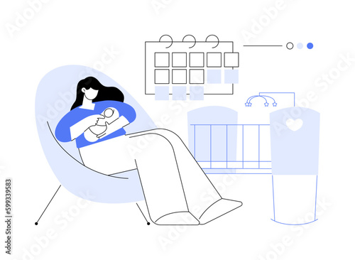 Maternity leave abstract concept vector illustration.