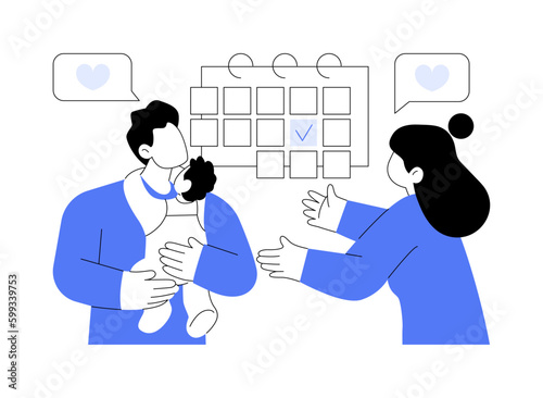 Parental leave abstract concept vector illustration.
