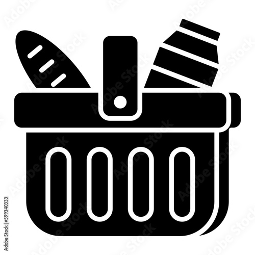 A premium download icon of grocery basket